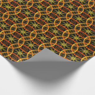 Fietswiel sinaasappel zwart motief cadeaupapier