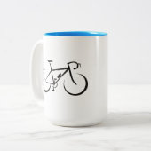 fietswielerfiets buitenshuis tweekleurige koffiemok (Voorkant links)