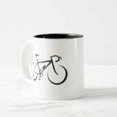 fietswielerfiets buitenshuis tweekleurige koffiemok (Voorkant links)