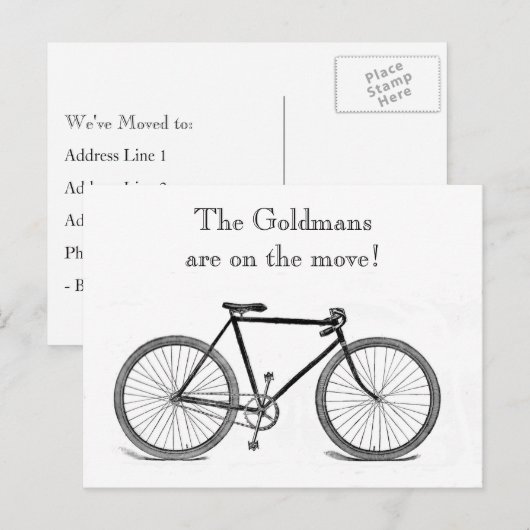  fietswijziging van adres aankondigingskaart (Voorkant / Achterkant)