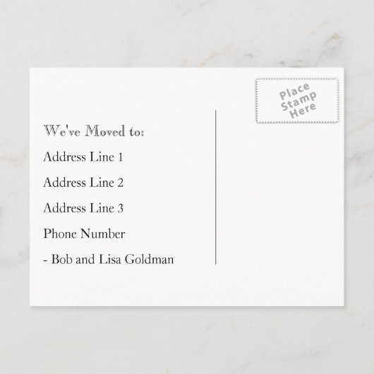  fietswijziging van adres aankondigingskaart (Achterkant)