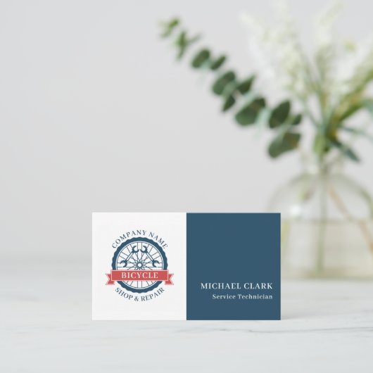 Fietswinkel & Reparatie Logo Design Visitekaartje (Staand voorkant)