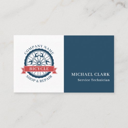 Fietswinkel & Reparatie Logo Design Visitekaartje (Voorkant)