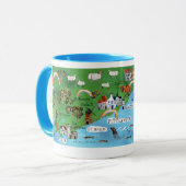 Fife Coastal Path Scotland Map Waterverf Art Mok (Voorkant links)