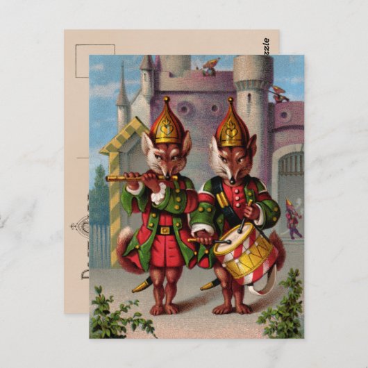 Fife & Drum Foxes Briefkaart (Voorkant / Achterkant)