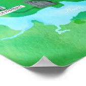 Fife kustpad geïllustreerd kaartkunst Kunst Poster (Hoek)