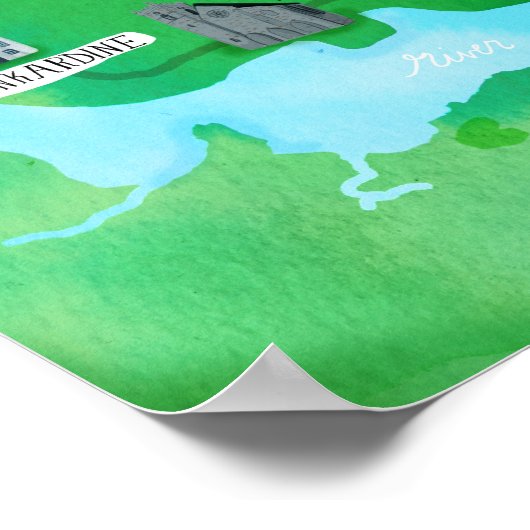 Fife kustpad geïllustreerd kaartkunst Kunst Poster (Hoek)