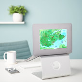 Fife kustweg Schotland Waterverf kaart Art Sticker (Laptop op bureau)