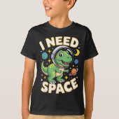 Fife Life I Need Space T-rex Astronaut Outterspace T-shirt (Voorkant)