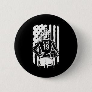 Fife Life Middelbare School Volleybal Koning 19 Ronde Button 5,7 Cm