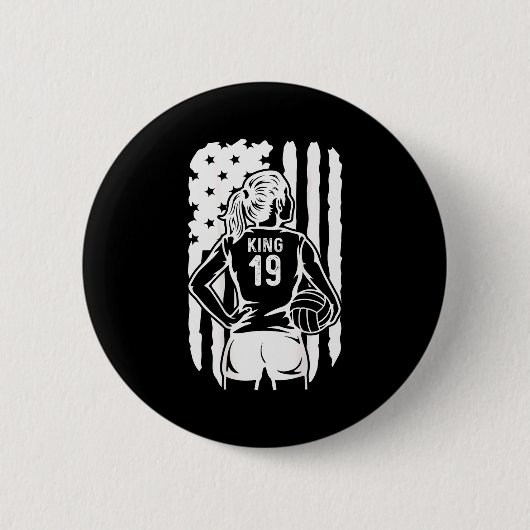 Fife Life Middelbare School Volleybal Koning 19 Ronde Button 5,7 Cm (Voorkant)