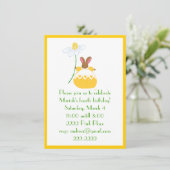 Fifi Bunny in gele uitnodiging (Staand voorkant)