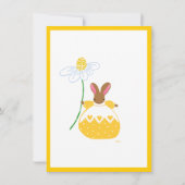 Fifi Bunny in gele uitnodiging (Achterkant)