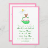 Fifi Bunny-uitnodiging Kaart (Voorkant / Achterkant)