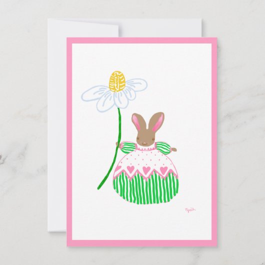Fifi Bunny-uitnodiging Kaart (Achterkant)