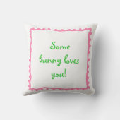 " fifi " daisy bunny in roze en groene kussen (Achterkant)