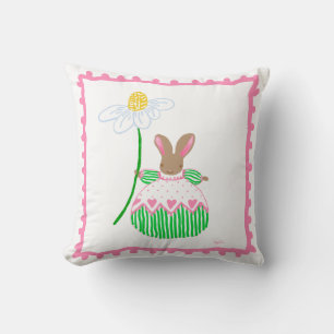 " fifi " daisy bunny in roze en groene kussen