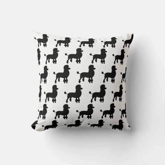 fifi de poodle dog print decoratief kussen (Voorkant)