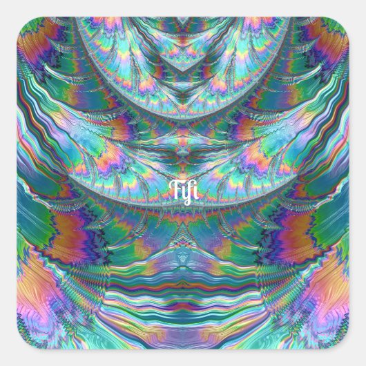 FIFI ~ Glanzende tinten PASTEL 3D ~ Vierkante Sticker (Voorkant)