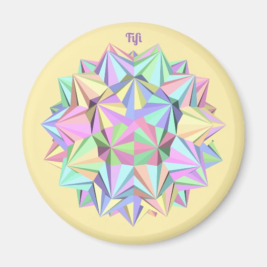 FIFI ~ POLYHEDRA ~ PASTEL~ MAGNEET (Voorkant)