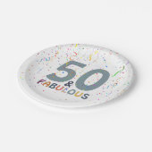 Fifiek & Fabulous Fun Confetti Blue Typografie Papieren Bordje (Gekanteld)