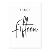 FIFTEEN Tafel met scripts in zwart-wit Kaart (Achterkant)
