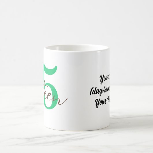 Fifteenth Year with Personalization Koffiemok (Center)