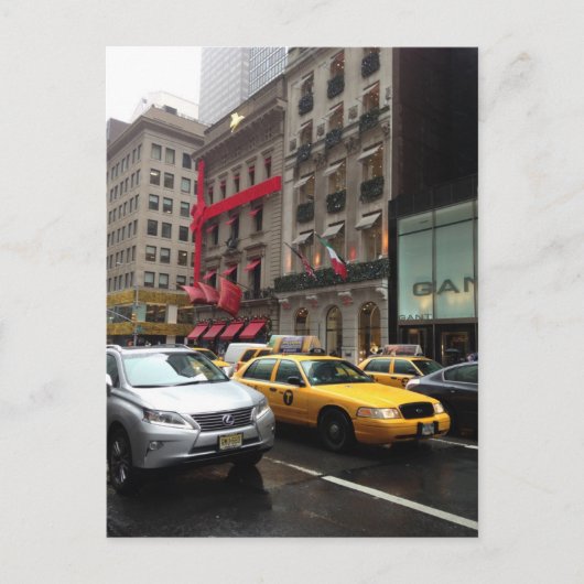 Fifth 5th Avenue New York NYC Kerstfoto Feestdagenkaart (Voorkant)