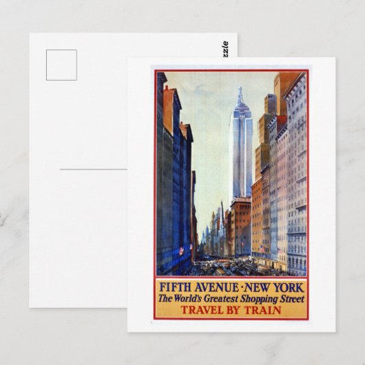  Fifth Avenue, New York Shopping Poster Briefkaart (Voorkant / Achterkant)