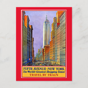 Fifth Avenue, New York vintage poster, Briefkaart