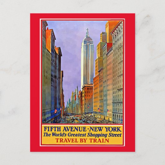 Fifth Avenue, New York vintage poster, Briefkaart (Voorkant)
