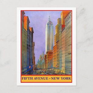 Fifth Avenue, New York, vintage reisansichtkaart Briefkaart