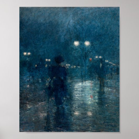 Fifth Avenue Nocturne | Childe Hassam Poster (Voorkant)