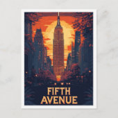 Fifth Avenue NYC USA  illustratie reizen Briefkaart (Voorkant)