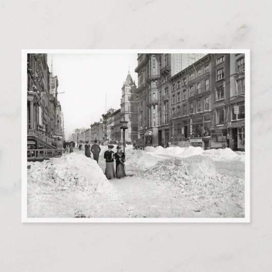 Fifth Avenue, Snow Storm, New York 1906 Vintage Briefkaart (Voorkant)