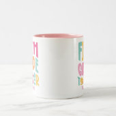 Fifth Grade Docent Kleurrijke Tekst Custom Tweekleurige Koffiemok (Center)