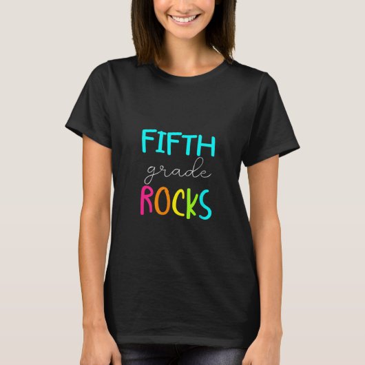 Fifth Grade Rocks Team 5th Grade Teacher T-shirt (Voorkant)