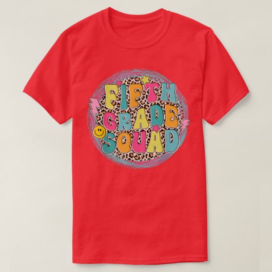 Fifth Grade Squad Back To School Leopard Boys Girl T-shirt (Design voorkant)