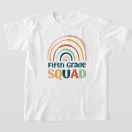 Fifth Grade Squad retro boho regenboog kleurrijk T-shirt