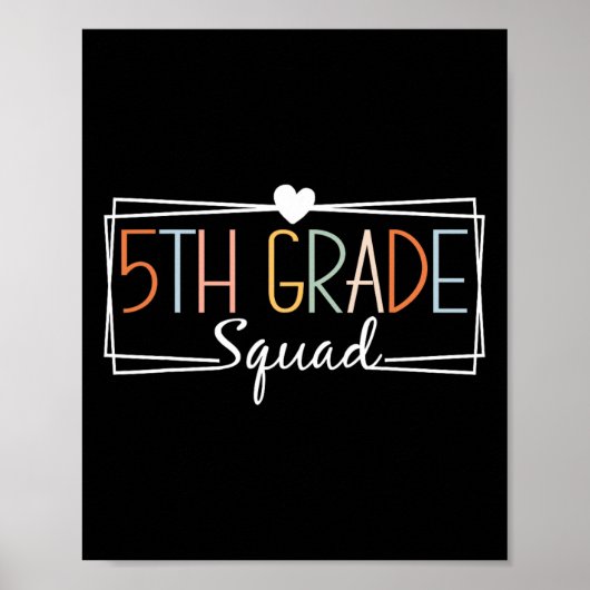 Fifth Grade Squad Teachers Kinder 5th Grade Terug Poster (Voorkant)