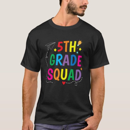 Fifth Grade Squad Welcome Back to School Teacher K T-shirt (Voorkant)