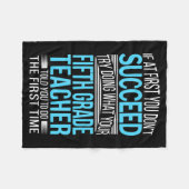 Fifth Grade Teacher If At First You Dont Succeed  Fleece Deken (Voorkant (Horizontaal))