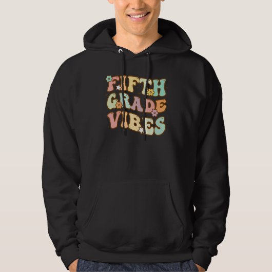 Fifth Grade Vibes Retro 5th Grade Student Teacher Hoodie (Voorkant)