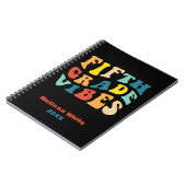 Fifth Grade vibes retro kleuren terug naar school Notitieboek (Linkerzijde)