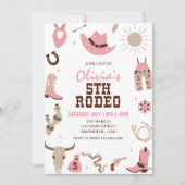 Fifth Rodeo Pink Western 5th Birthday Kaart (Voorkant)