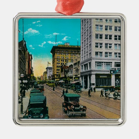 Fifth Street Kijkend North, San Diego Metalen Ornament (Voorkant)