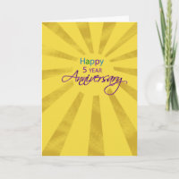 Fifth Year Employee Business Anniversary Sun