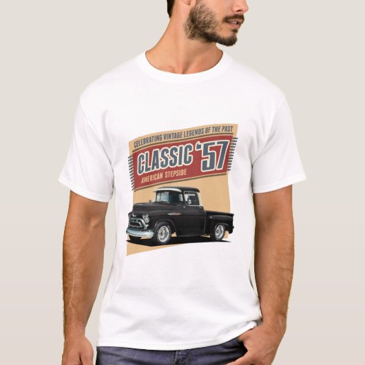 Fifties Black Street Rod Truck T-shirt (Voorkant)
