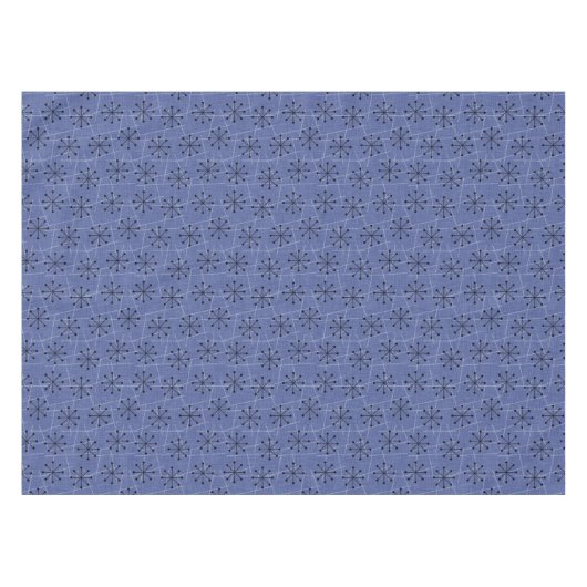 Fifties Blauw met zwarte Starbursts | atoomretrosp Tafelkleed (Voorkant (Horizontaal))