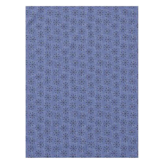 Fifties Blauw met zwarte Starbursts | atoomretrosp Tafelkleed (Voorkant)